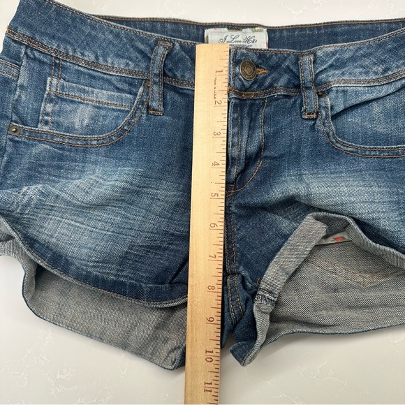 I love H81 Blue Denim Shorts with Stitch and Distressed Detail- Size: 21 - Picture 14 of 14